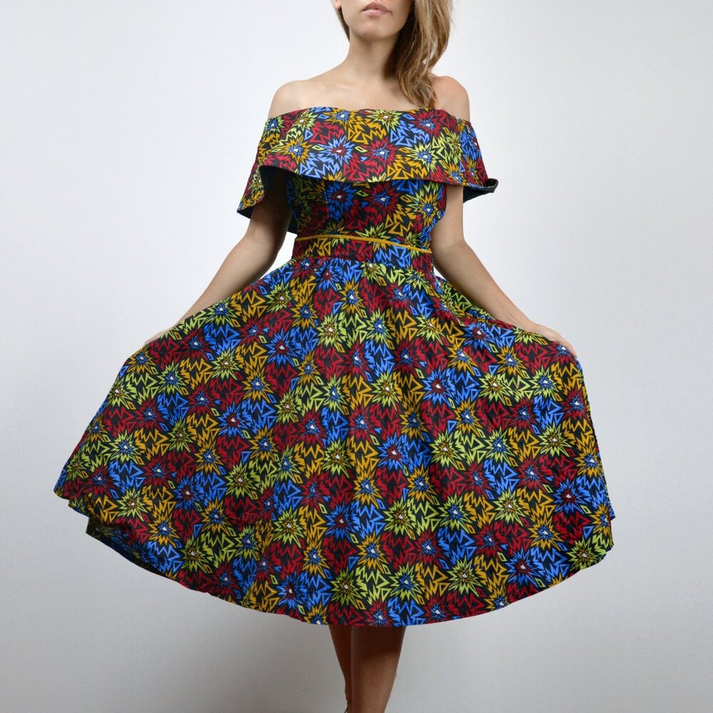 Vintage Style Pin Up Comic Book Dress, Retro Style Comicon Fit & Flare, S to M